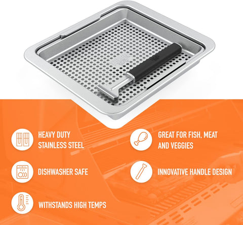 Wide Grill Basket & Drip Pan Set